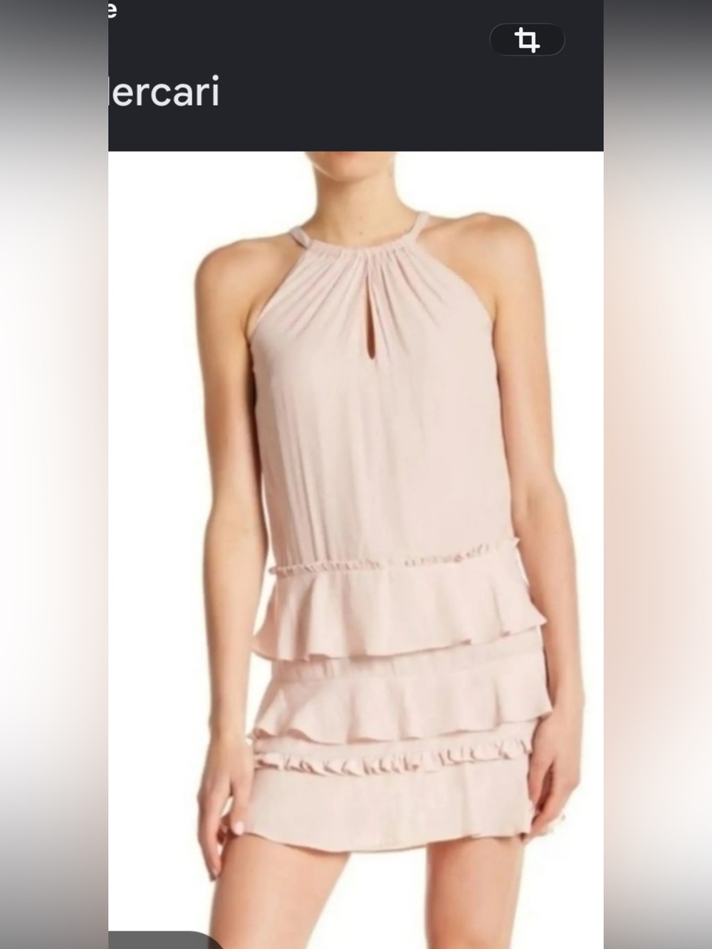 Ramy Brook Blush Pink Halter Ruffle Dress NWT - Lg